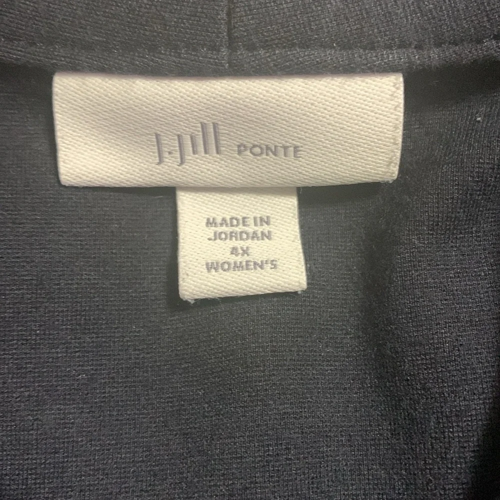 J. Jill Women’s Ponte Knit Classic V-Neck Navy Pullover Top Tunic 4X Lagenlook